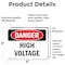 Signmission High Voltage Danger Sign, Vinyl Decal, 5in W x 3.5in L, 2PK OS-2PACK-DS-D-35-L-1327 - alternate 2